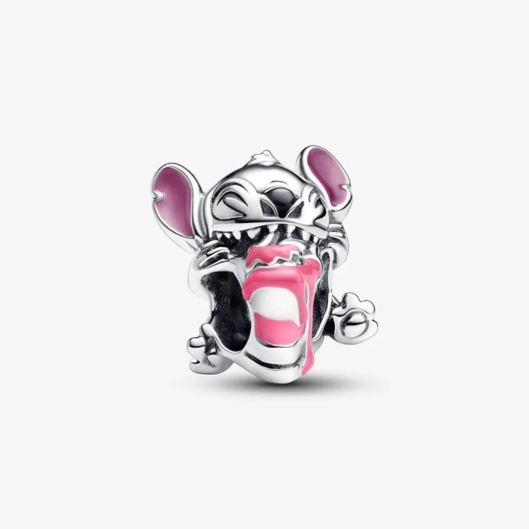 Pandora Disney Charm: Stitch Geburtstagstorte - Purpur, Emaille