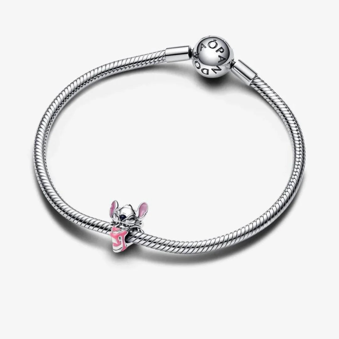 Pandora Disney Charm: Stitch Geburtstagstorte - Purpur, Emaille