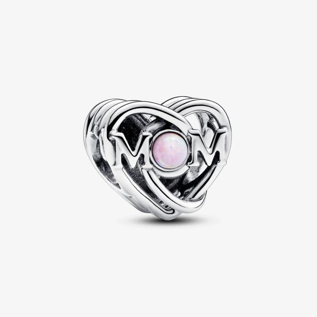 Pandora Mama & Herz Charm - Offen Gearbeitetes, Sterling-Silber