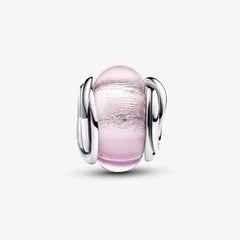 Pandora Murano-Glas Charm: Umschlungenes Rosafarbenes - Rosa, Sterling-Silber