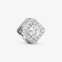 Pandora Charm: Quadratischer Funkelnder Strahlenkranz - Cubic Zirkonia