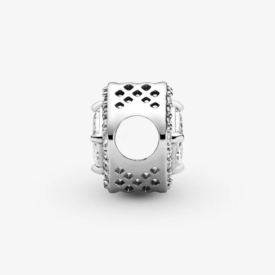 Pandora Charm: Quadratischer Funkelnder Strahlenkranz - Cubic Zirkonia