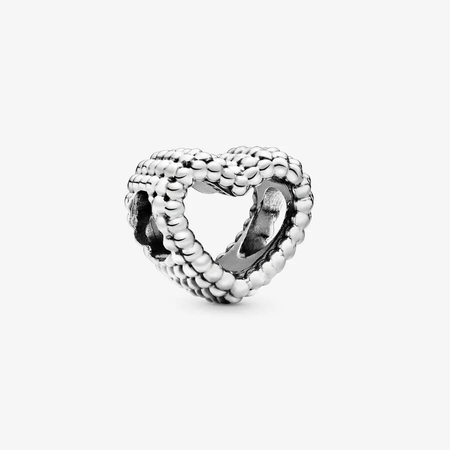 Pandora Herz Charm: Offenes Metallperlen - Sterling-Silber, 12.5 mm