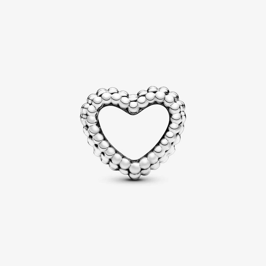 Pandora Herz Charm: Offenes Metallperlen - Sterling-Silber, 12.5 mm