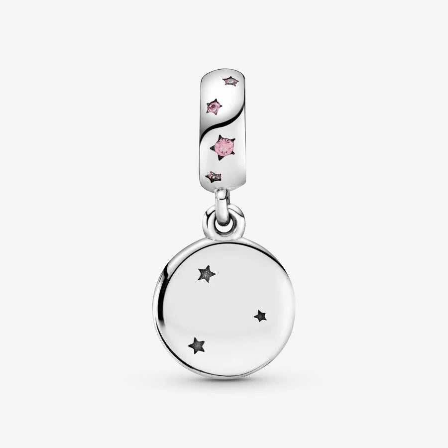 Pandora Charm-Anhänger: Forever Sisters - Cubic Zirkonia, Rosa Emaille