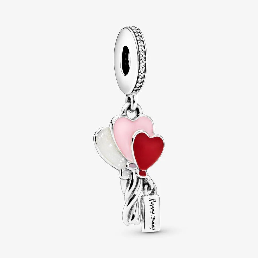 Pandora Charm-Anhänger Happy Bday Ballon aus Sterling-Silber & Emaille