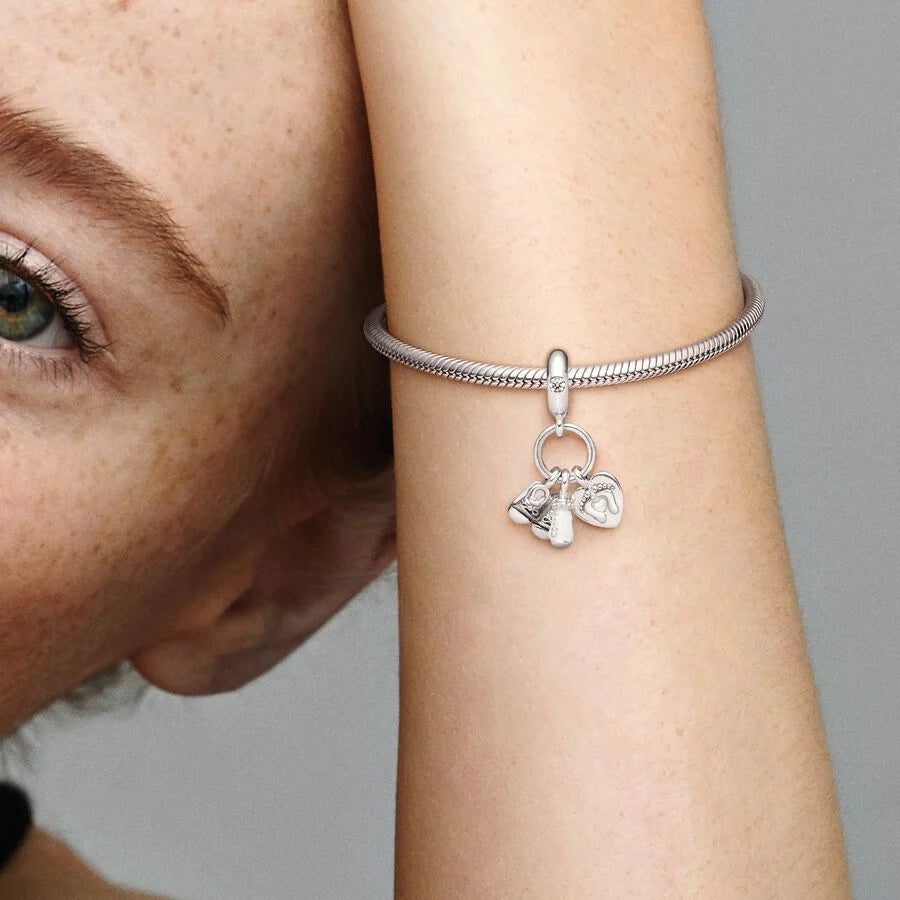 Pandora Charm-Anhänger: Babyartikel, Weiss Emaille & Cubic Zirkonia