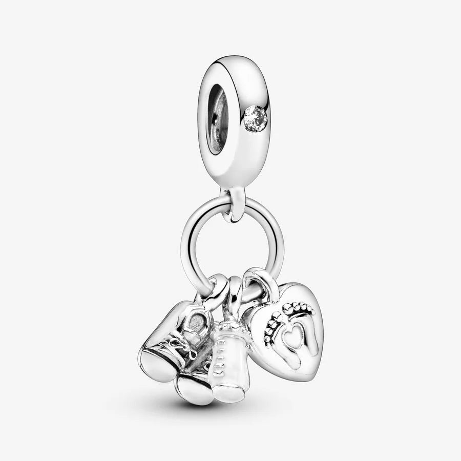 Pandora Charm-Anhänger: Babyartikel, Weiss Emaille & Cubic Zirkonia