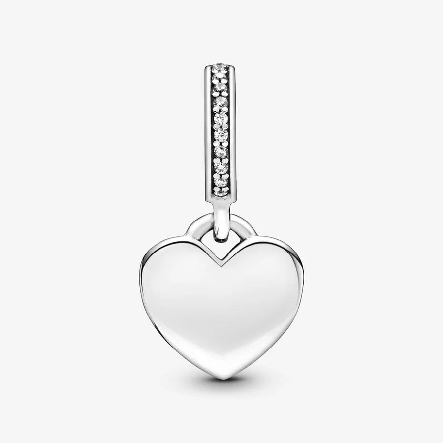 Pandora Herz Charm-Anhänger: Gravierbares, Sterling-Silber