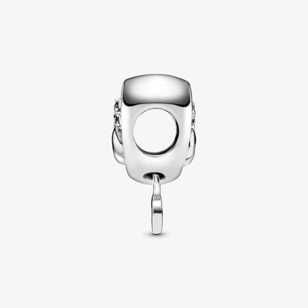 Pandora Herz Charm mit Hundepfotenabdruck - Cubic Zirkonia, Sterling-Silber