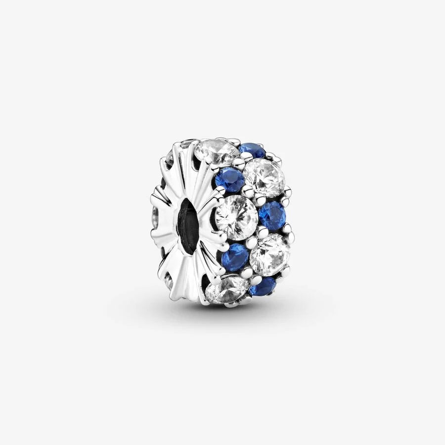 Pandora Clip-Charm Klares & Blau Funkelndes: Symbol der Eleganz