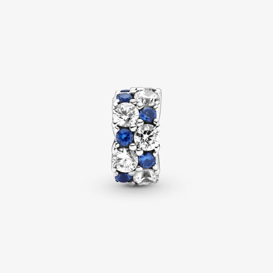 Pandora Clip-Charm Klares & Blau Funkelndes: Symbol der Eleganz