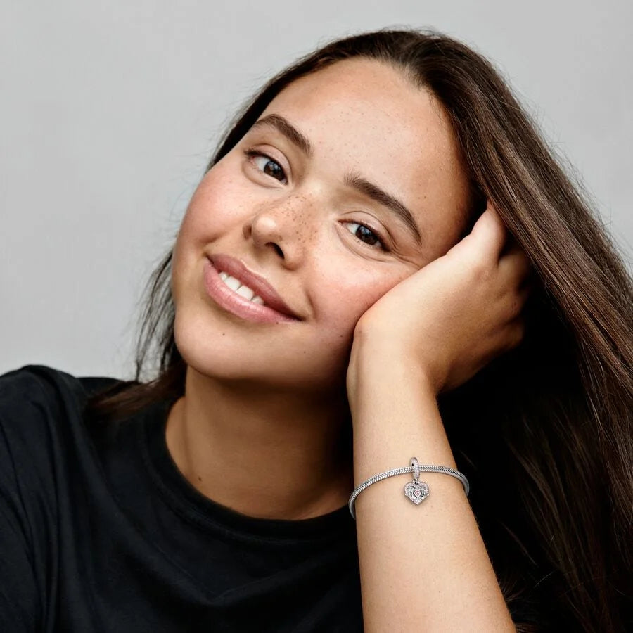 Pandora Herz Charm-Anhänger: Mum & Herz - Sterling-Silber
