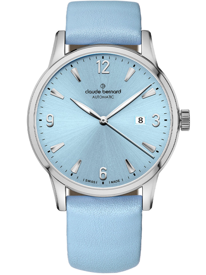 Claude Bernard Classic Herren Automatik Hellblau 42 mm