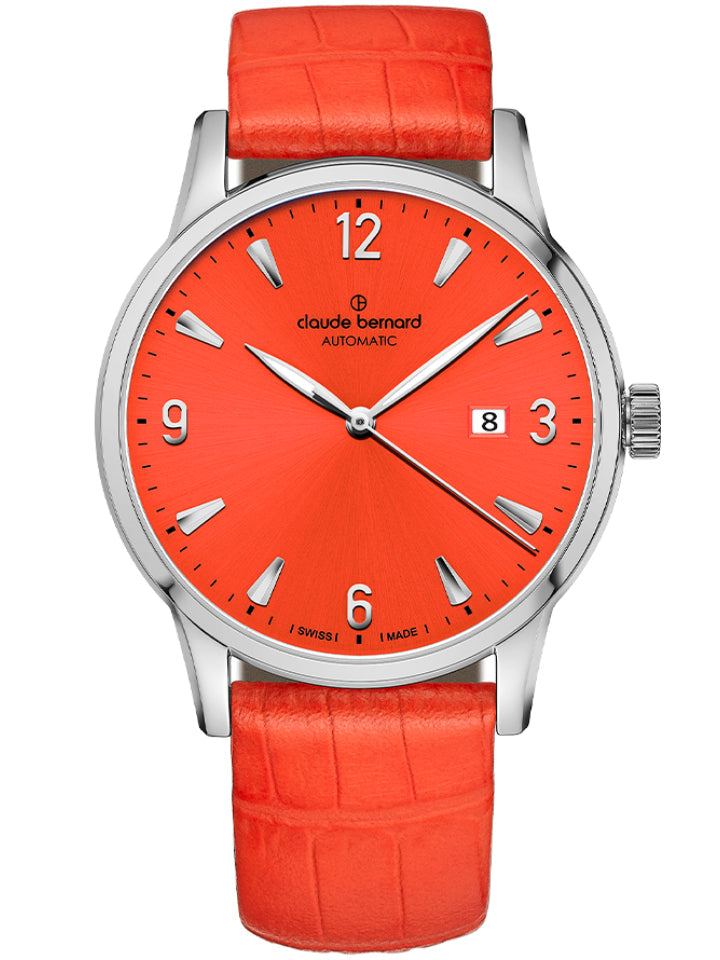 Claude Bernard Classic Herren Automatik Orange 42 mm