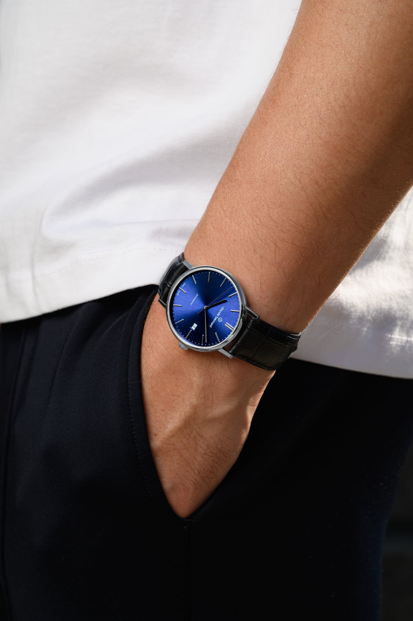 Claude Bernard Slim Line Unisex Automatik Blau 40 mm - 80102 3 BUIN