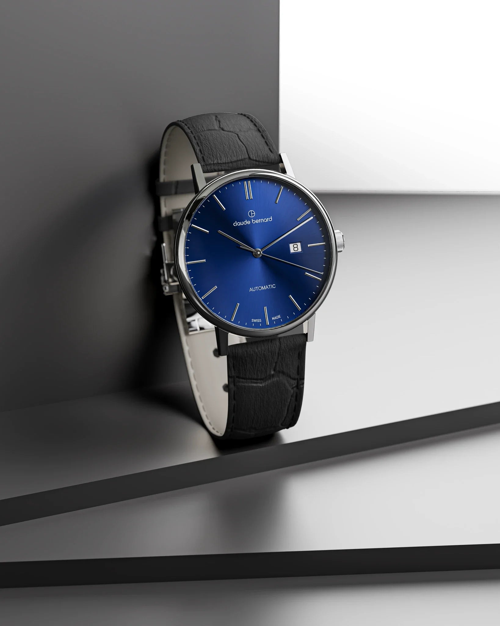 Claude Bernard Slim Line Unisex Automatik Blau 40 mm - 80102 3 BUIN