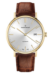 Claude Bernard Slim Line Unisex Automatik Silber Gold 40 mm