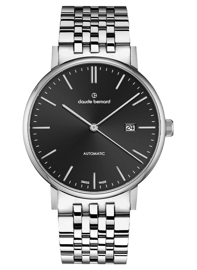 Claude Bernard Slim Line Unisex Automatik Schwarz 40 mm