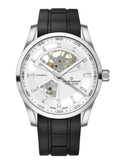 Claude Bernard Aquarider Herren Open Heart Silber 42 mm