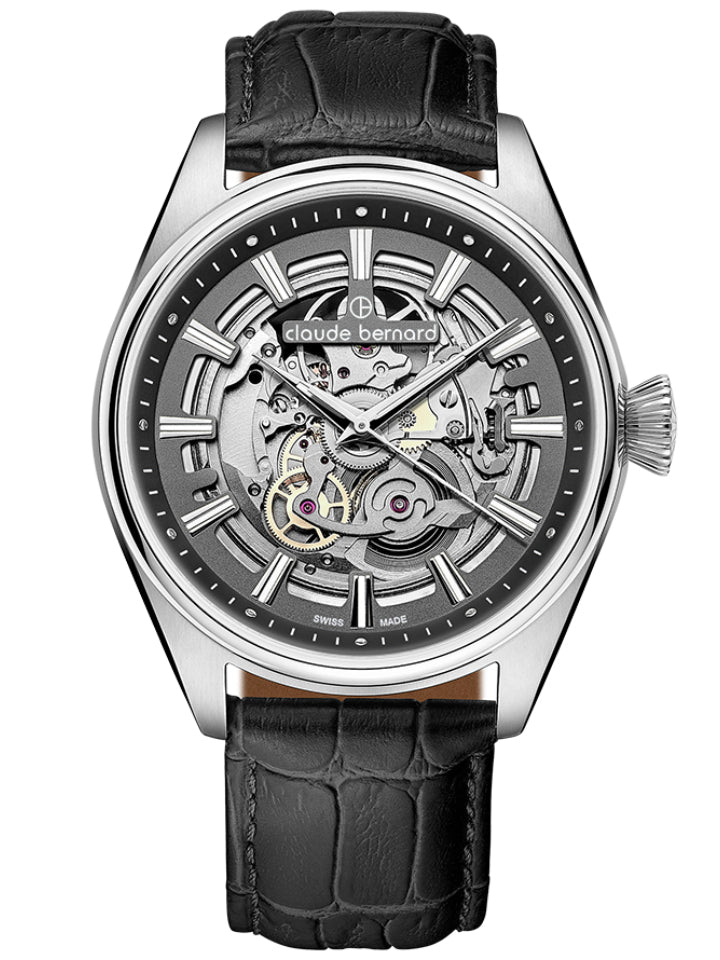 Claude Bernard Proud Heritage Herren Skeleton Grau 42 mm