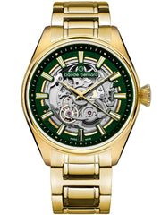 Claude Bernard Proud Heritage Herren Skeleton Grün Gold 42 mm