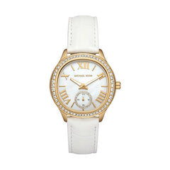 Michael Kors Sage Petite Seconde Goldig / Weiss - MK4818