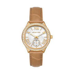 Michael Kors Sage Petite Seconde Goldig / Braun - MK4819