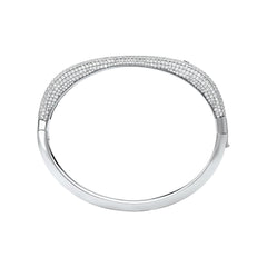 Michael Kors Metallic Muse Damen Armreif aus Messing Silberfarben mit Zirkonia – MKJ8599040