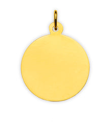 Anhänger Gravurplatte rund Gelbgold 750 poliert und gesandelt 18mm
