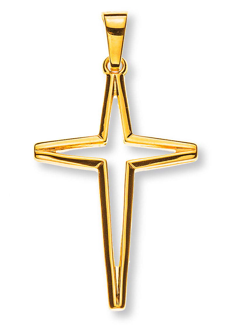 Anhänger Kreuz Gelbgold 750 offen