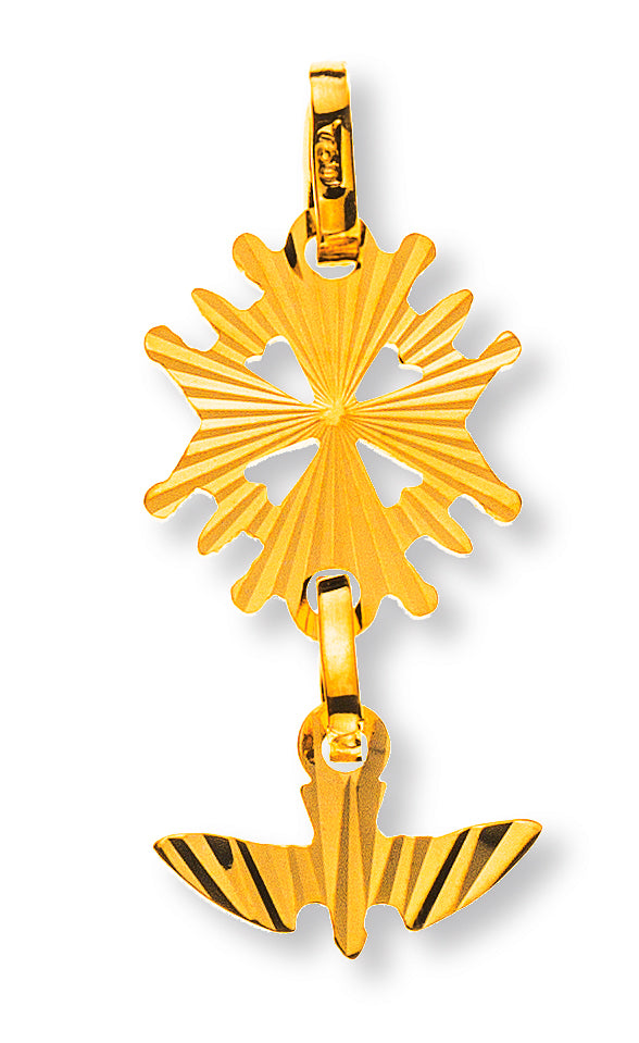 Anhänger Hugenottenkreuz diamantiert Gelbgold 750
