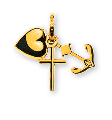 Anhänger Glaube Liebe Hoffnung Gelbgold 750