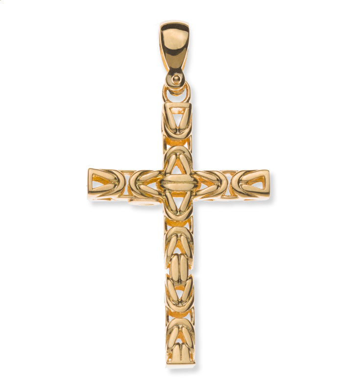 Anhänger Kreuz Bizantina massiv Gelbgold 750 poliert