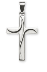 Anhänger Kreuz Weissgold 750 poliert gesandelt