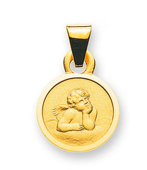 Anhänger Medaille Engel Gelbgold 750 8mm