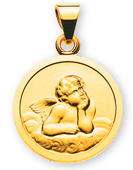 Anhänger Medaille Engel Gelbgold 375 12mm
