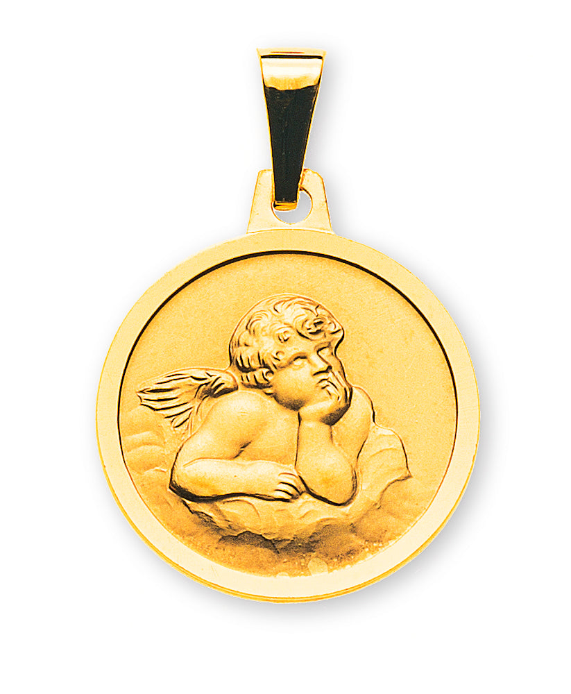 Anhänger Medaille Engel Gelbgold 585 10mm