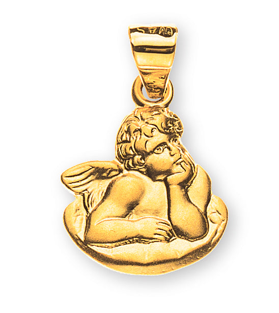 Anhänger Medaille Engel auf Wolke Gelbgold 750