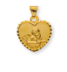 Engel Anhänger Gelbgold 750 Herzform diamantiert