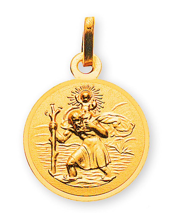 Anhänger Medaille Christophorus Gelbgold 750 12mm