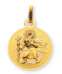 Anhänger Medaille Christophorus Gelbgold 750 12mm