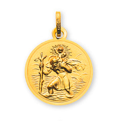 Anhänger Medaille Christophorus Gelbgold 750 14mm