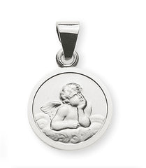 Anhänger Medaille Engel Weissgold 585 10mm