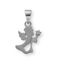 Anhänger Medaille Engel Weissgold 375 Zirkonia weiss
