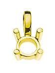 Anhänger Solitär Rohling 4-Griff Gelbgold 750 für 0.33 ct.