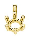 Anhänger Solitär-Rohling 6-Griff Gelbgold 750 für 0.50 ct.