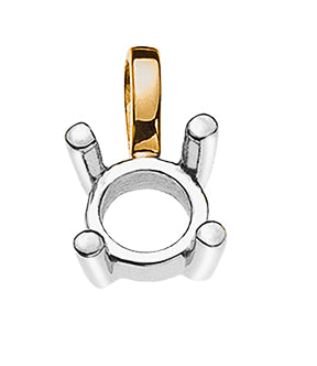 Anhänger Solitär 4-Griff Bicolor 750 für 0.15 ct.