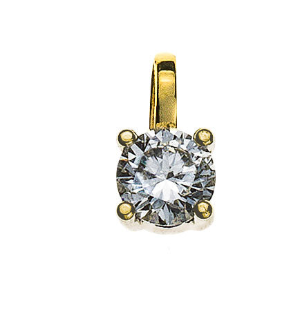 Anhänger Solitär Gelbgold 750 Diamant 0,15 ct.
