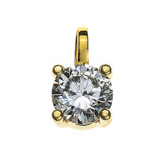 Anhänger Solitär Gelbgold 750 Diamant 0,33 ct.